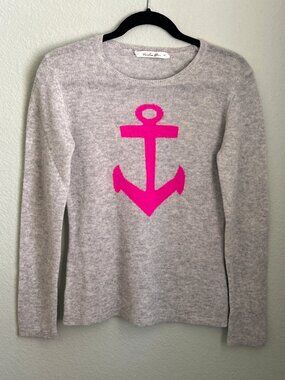 Caroline Grace ~  Nautical Anchor Cashmere Sweater ~ S